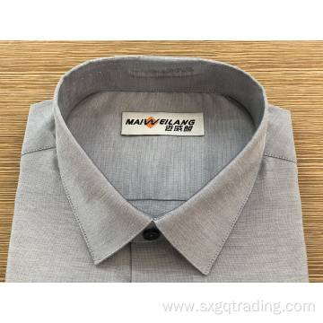 Simple color male formal long sleeve shirt